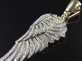 2CT Round Lab Created Diamond Angel Wing Hip Hop Pendant 14K Yellow Gold Plated - £180.16 GBP