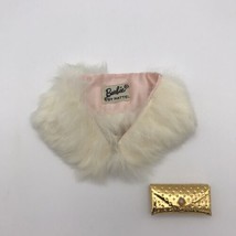 Vintage Barbie Doll Fur Stole w Gold Bag Dimple Clutch/Purse Enchanted E... - £23.76 GBP