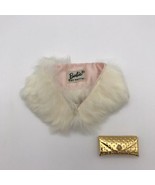 Vintage Barbie Doll Fur Stole w Gold Bag Dimple Clutch/Purse Enchanted E... - £23.59 GBP