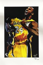 Kobe Bryant 12x18 Los Angeles Lakers Lithographie Signé Par Artist Joshua Barton - £46.51 GBP