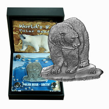 Burkina Faso Coin 1000 Francs 2016 Polar Bear 1 Oz Silver Box CoA Displa... - $359.99