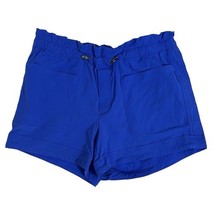 Athleta Trekkie Paper Bag Elastic Waist Hiking Athletic Shorts Blue Wome... - $17.10