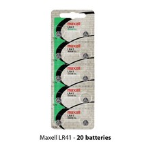 Maxell LR41 Alkaline 1.5 Volt Battery Hologram (20 Batteries) AG3 - £12.57 GBP
