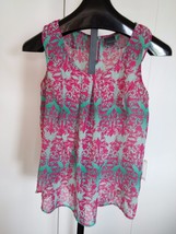 COVINGTON LADIES SLEEVELESS SHEER DRESSY TOP-M-LOOSE FIT-WORN ONCE-ADORA... - $5.89