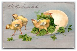 Fantasy Easter Wishes Chick Egg Four Leaf Clovers UDB Postcard H29 - £3.06 GBP