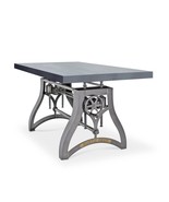 Crescent Writing Table Desk - Adjustable Height Metal Base - Gray Top - €3.454,52 EUR