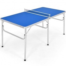 60 Inch Portable Tennis Ping Pong Folding Table with Accessories-Blue - ... - $151.35