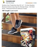Grip Tape for Stairs 30&quot; x 8&quot; - 15-Pack Outdoor 8&quot; x 30&quot; x 15P Glow - Ou... - €38,15 EUR