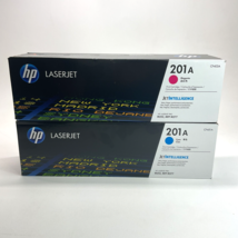 Genuine HP 201A Cyan + Magenta Toner Cartridge LaserJet Pro ~ New/Sealed... - $89.95