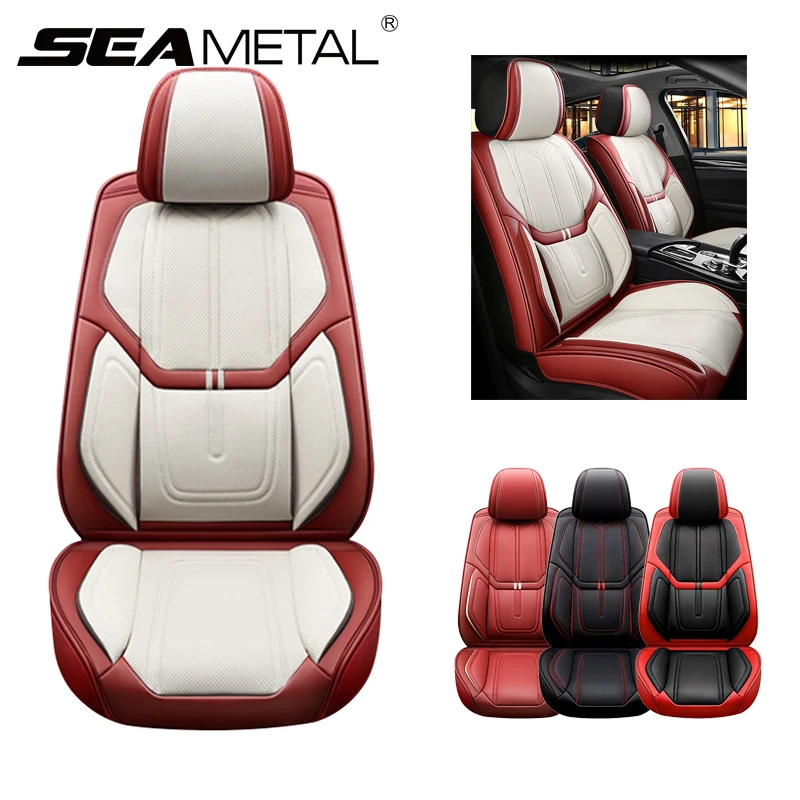 SEAMETAL Brand Car Seat Cover Luxury Nappa Leather Vehicle Seat Cushion Chair - £43.61 GBP+