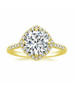 0.60 Ct Round Cut Diamond Wedding Engagement Ring 14k Yellow Gold Finish 925  - $94.99