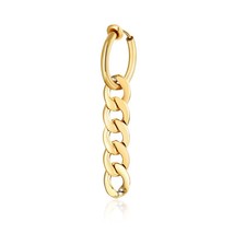 Vnox Punk Cuban Chain Dangle Earrings for Women Men,Anti Allergy Stainless Steel - £7.55 GBP