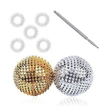 Acupressure Bio-Magnetic Balls with Jimmy (Steel) ,5 Sujok Finger Ring, Set of 2 - £15.38 GBP
