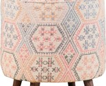 Benjara 18 Inch Bohemian Style Wood Accent Stool with Multicolor Woven U... - $333.99