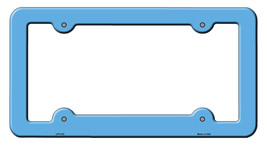 Light Blue Solid Novelty Metal License Plate Frame LPF-012 - £14.81 GBP