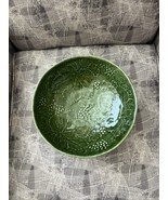 Olfaire Portugal Majolica Green Grape Leaf Strawberry Serving Bowl 10 3/... - €62,71 EUR