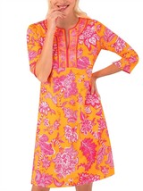 Gretchen Scott jersey split neck dress in ORANGE/PINK - £84.09 GBP