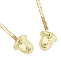 14K Yellow Gold Birthstone Flower Stud Earrings for Baby and Children Screw Back - £59.94 GBP
