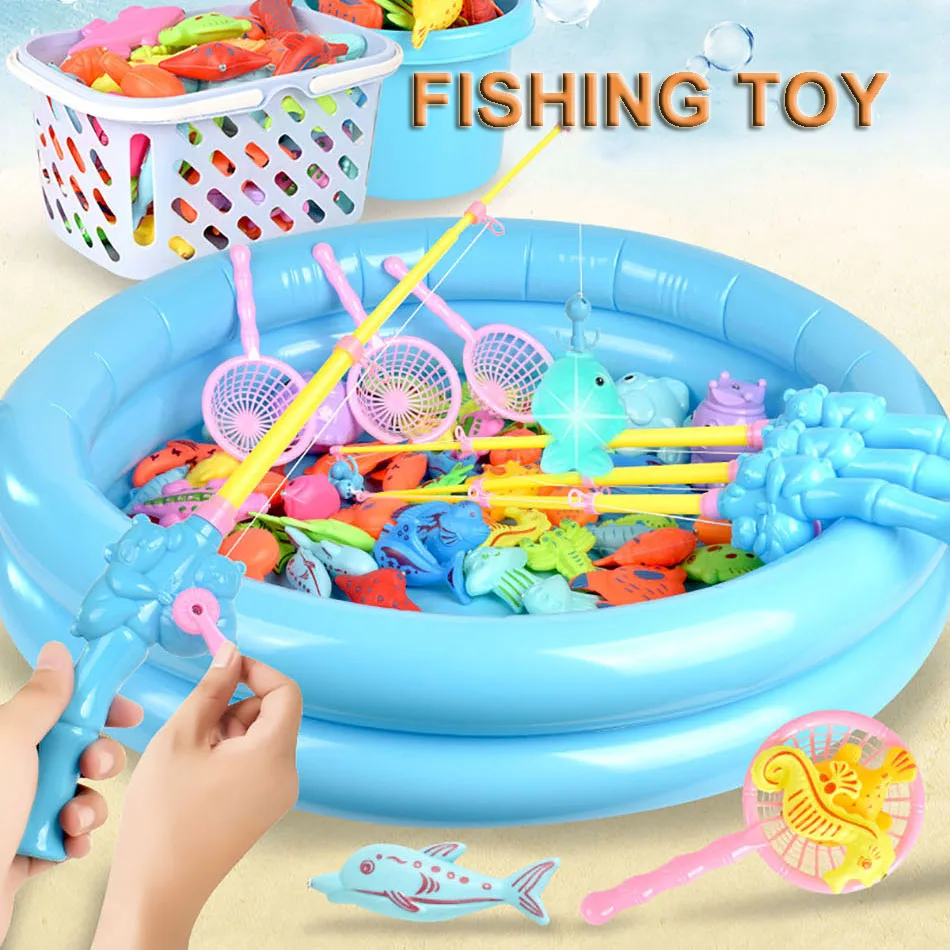 Play Play Magnetic Fishing Toy Rod Net Play Fish Pool Goods Games Bath Outdoor T - £31.06 GBP