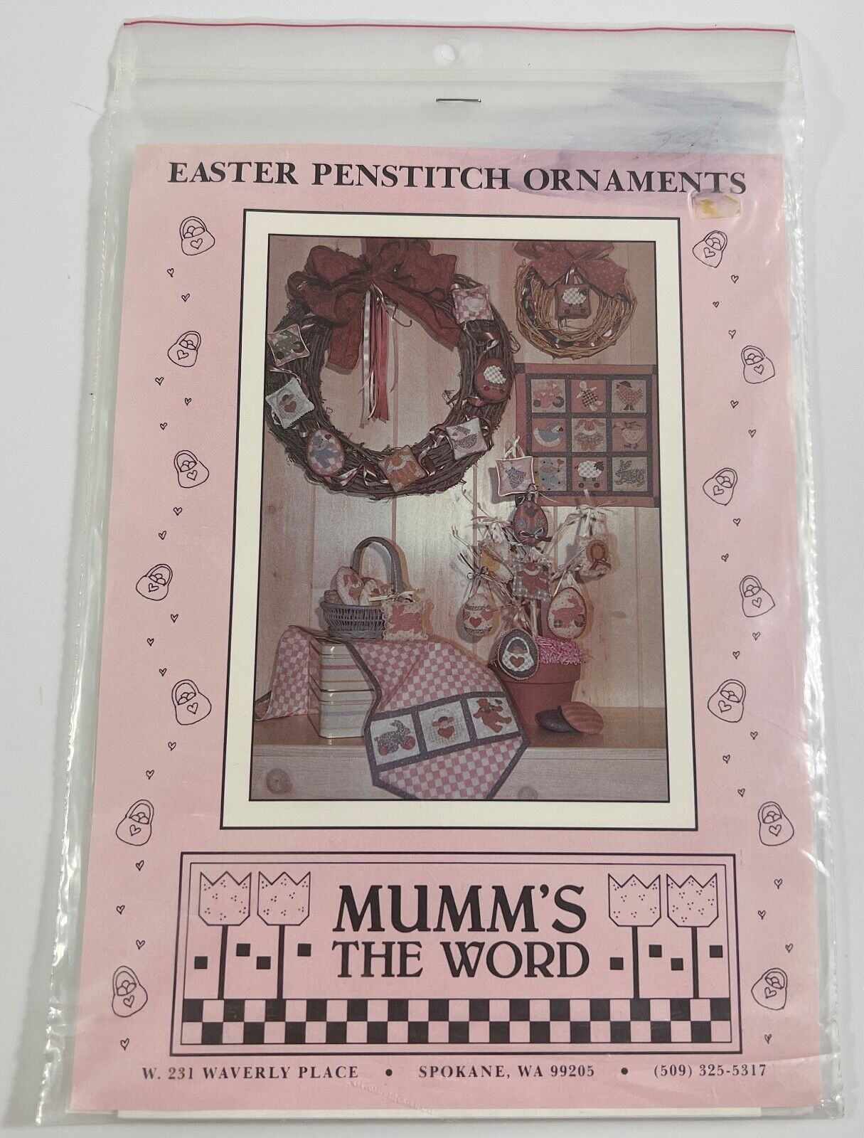 Easter Penstitch Ornaments Mumm&#39;s The Word 1989 Pattern By Debbie Mumm - $9.89