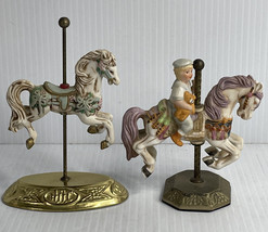 Carousel Horse Figurines  2 Bisque Porcelain House Of Lloyd / Willitts - £7.75 GBP
