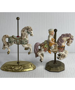Carousel Horse Figurines  2 Bisque Porcelain House Of Lloyd / Willitts - £7.72 GBP