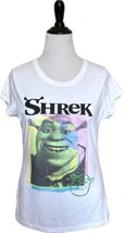 Dreamworks Shrek Top Size XXL (19) White Graphic Fitted Tee Shirt Juniors - $14.85