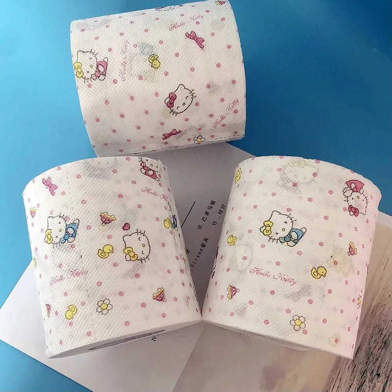 Kawaii Hello Kitty Roll Paper Napkins Anime Cartoon Kt Print Bathroom Toilet - £10.59 GBP+