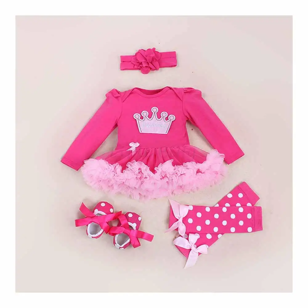 Infant Newborn Baby Sets Baby Girls Clothes Baby Girls  Rompers+Legwarm+Hair+Sho - £37.15 GBP