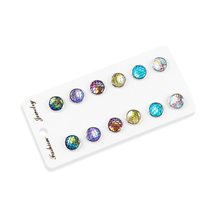 6 Pairs/Set Unique Fashion 12mm Jewelry Round Mermaid Scale Earrings Durzy Ear S - £7.20 GBP