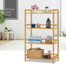 28&quot;Bamboo [Adjustable Shelves] 4-Tier Bookcase Bookshelf Flower Rack Plant Stand - £110.30 GBP