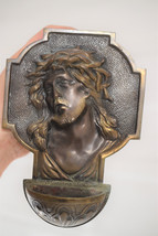 ⭐ Vintage holy water font bronze, head of Christ ⭐ - £51.56 GBP