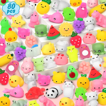 Squishies 80 Pcs, Mini Mochi Squishy Toys for Kids Party Favors, Animal Squishie - £19.90 GBP
