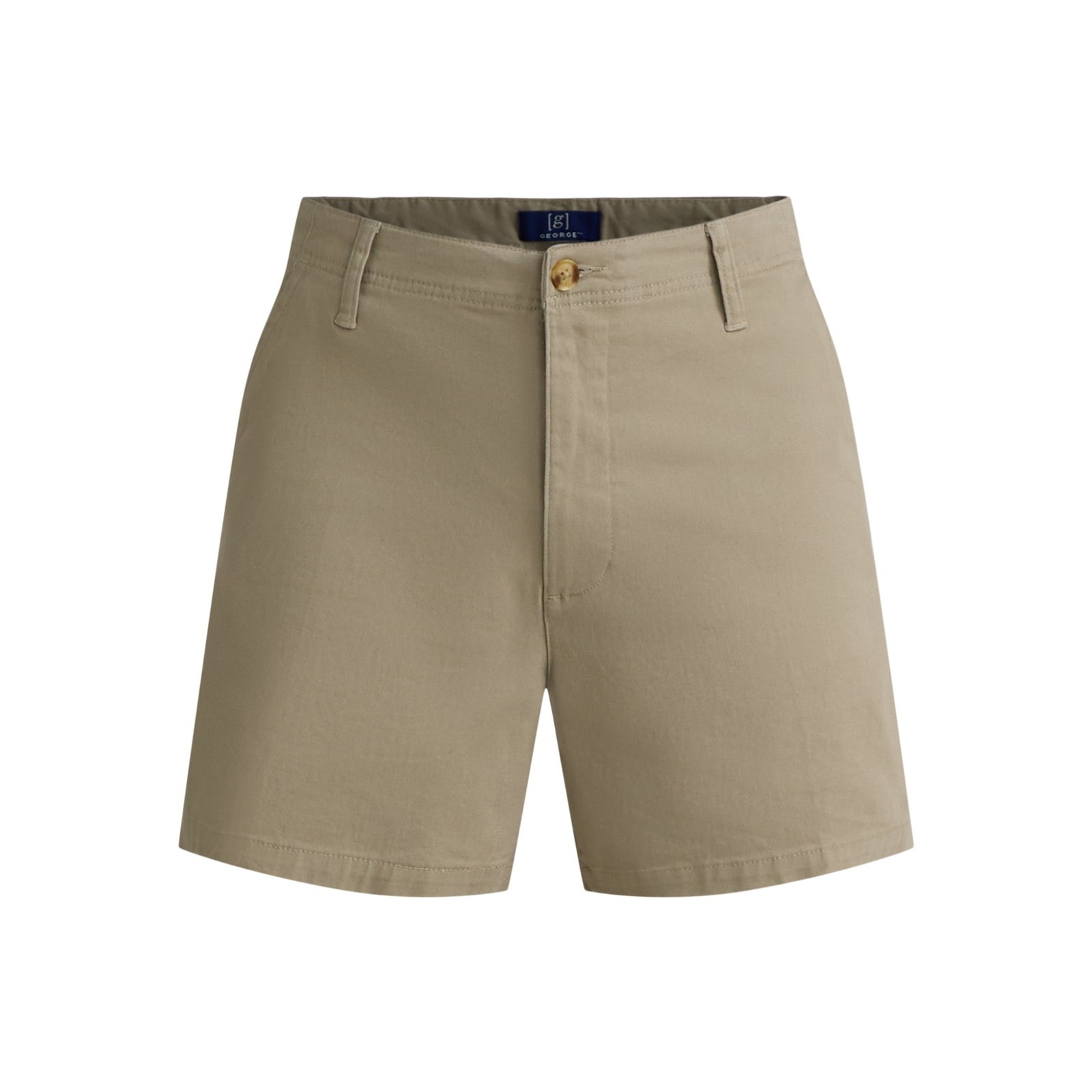 George Men's Stretch Twill Flat Front Shorts, 9" Inseam, Beige Size 40 Item image 3