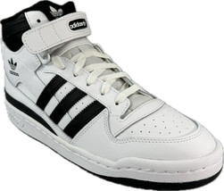 Adidas Men&#39;s Originals Forum Mid White Black Basketball Shoes, FY7939 - $59.99
