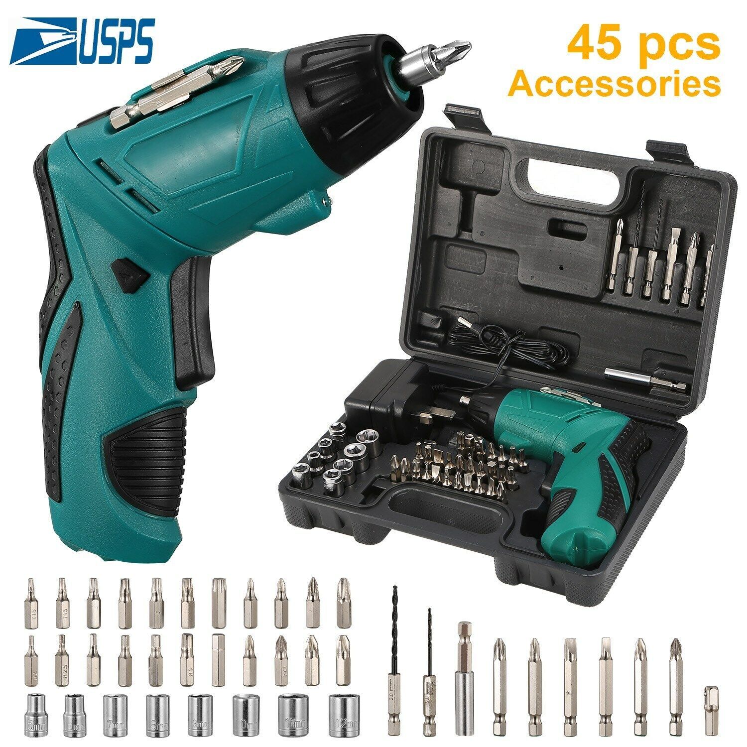 Primary image for 45 in 1 Power Tool Rechargeable Cordless Electric Screwdriver Drill Kit Portable