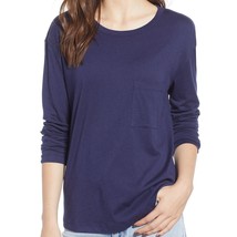 bp Nordstrom blue navy peacoat crewneck slouchy fit pocket long sleeve t... - £11.79 GBP