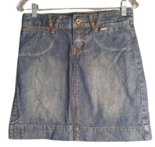 Billabong Y2K Denim Mini Skirt With Slit Medium Wash Juniors Size 3 - $17.82