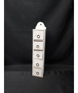 Old SPICE BOX APOTHECARY CABINET WALL HANGING 5 DRAWERS Sewing White Cot... - €42,63 EUR