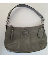 Coach Light Gray Signature Stitched Patent Leather F15141 Shoulder Handbag - $83.34 CAD