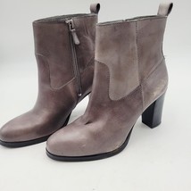 Cole Haan Livingston Bootie Women Round Toe Leather Gray Ankle Boot Size... - $39.99