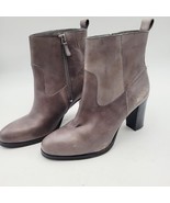 Cole Haan Livingston Bootie Women Round Toe Leather Gray Ankle Boot Size... - $56.12 CAD