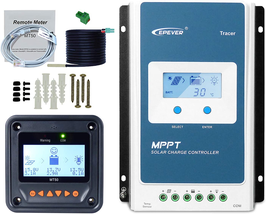 EPEVER MPPT 20A Solar Charge Controller 20A Tracer2210An + Remote Meter Mt50+Tem - £140.72 GBP