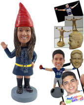 Personalized Bobblehead Funny looking gnome girl wearing short dress and high bo - £71.97 GBP