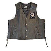 Harley Davidson Leather Vest Size 3xl Freedom Patch Lynchburg Va NWOT - £39.01 GBP