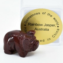 Rainbow Jasper Gemstone Tiny Miniature Pig Figurine Hand Carved in China - £12.65 GBP