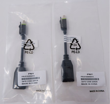 PNY 91008582V3 MINI DP DISPLAYPORT M - DISPLAYPORT F ADAPTER 2PK - NEW/S... - $5.28