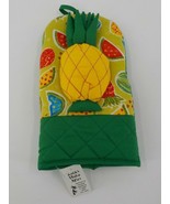 KEIKI HULA OVEN MITT YELLOW PINEAPPLE KITCHEN HAWAIIAN COOKING GLOVE POL... - $9.99