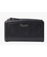 Kate spade Knott Zip Slim Bi-fold Leather Wallet~NWT~ Black - $1,790.66 MXN