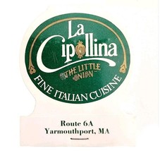 La Cipollina Restaurant Vintage Matchbook Yarmouthport Matches Unstruck ... - $373.45 MXN